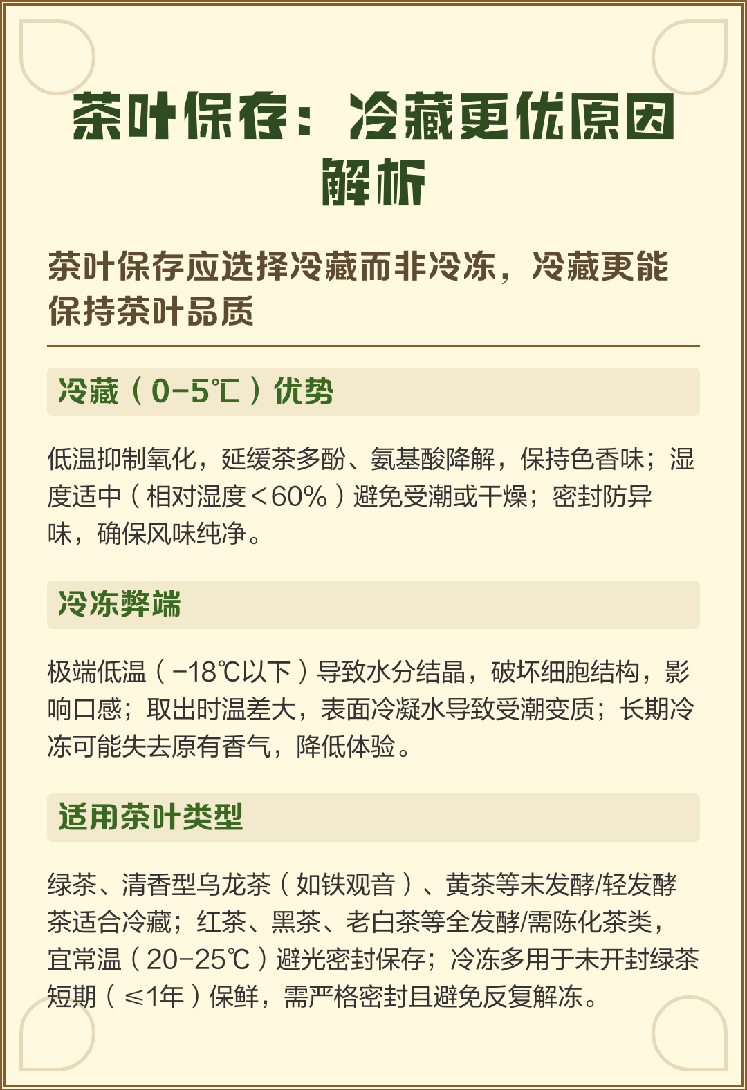 茶叶储存冷冻还是冷藏(茶叶储存方法是放在冷冻还是冷藏)