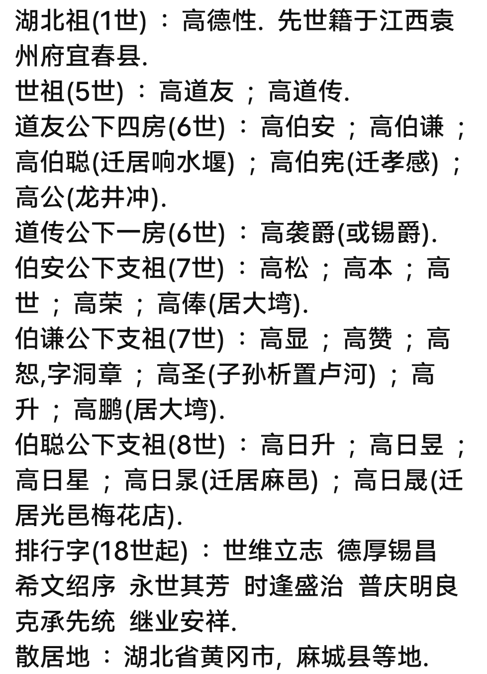 高氏家谱(龙门高氏家谱) 高氏家谱(龙门高氏家谱)